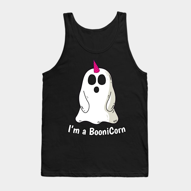 Funny Halloween: Relaxed Boonicorn Unicorn Ghost Tank Top by heidiki.png